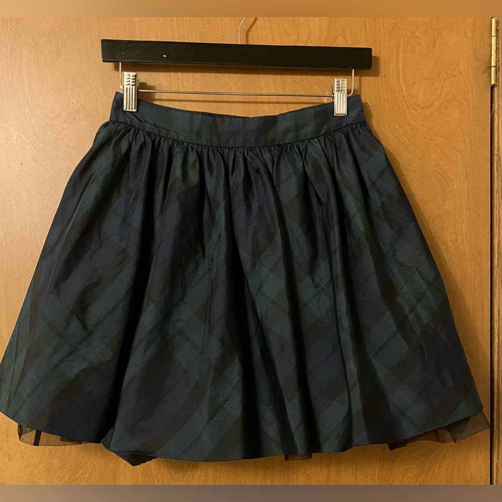 Chaps Est 1978 Girls Green Tartan Plaid Skirt With Crinoline Size 12